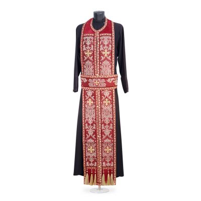 Greek-Style Priest Vestment with Embroidery Easter burgundy