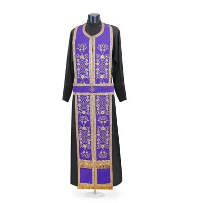Greek-style priest vestment with embroidery on the phelonion 
