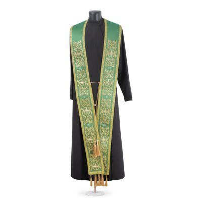 green silk chasuble with embroidery 
