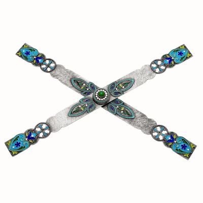 silver asterisk with stones and enamel 