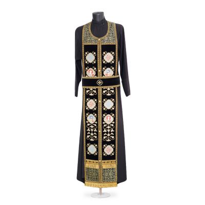 black Lenten priest vestment with embroidered icons