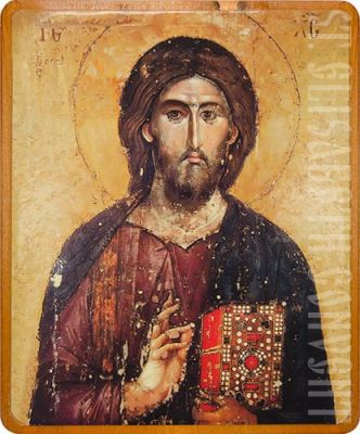icon of Christ the Pantocrator with the Gospel