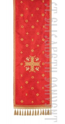 red analogion cover decorated with embroidery