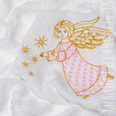 Cotton Terry Towel with embroidered Guardian Angel (70*130 cm)
