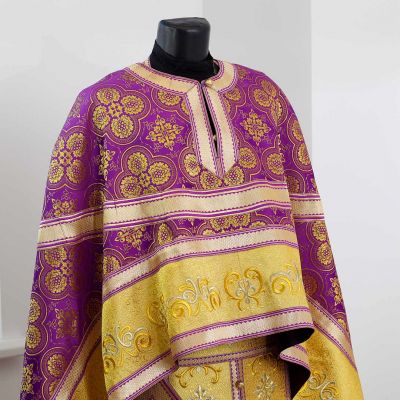 Greek-style priest phelonion with a cross and embroidery