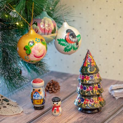 small set of handmade Christmas decorations 