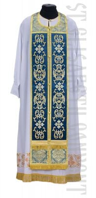 Blue epitrachelion with embroidery