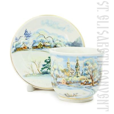 Winter Country Road Cup & Saucer Set
