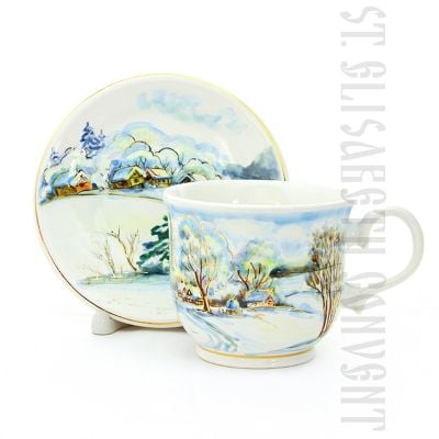 Winter Country Road Cup & Saucer Set