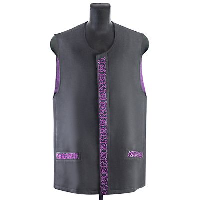black cashmere vest with embroidery for a priest
