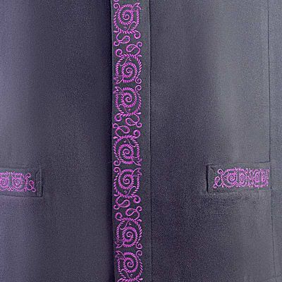 black cashmere vest with embroidery for a priest