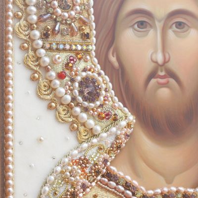 Wedding Icon of Christ the Pantocrator in oklad riza