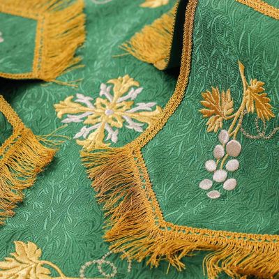 chalice covers and veil with embroidery with fringe