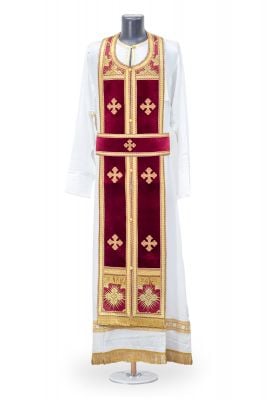 burgundy orthodox priest vestment for great lent