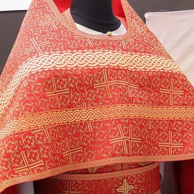 red church silk Russian style priest vestment