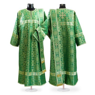 green deacon sticharion with orarion with patterns