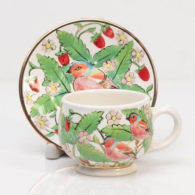 bird in Strawberry bush coffee set 