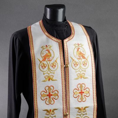 viscose rayon Epitrachelion with embroidered crosses and Evangelists