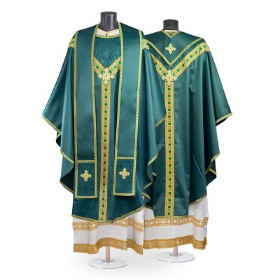 green catholic chasuble with embroidery