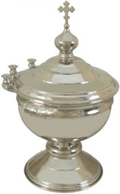 silver vessel for blessing water