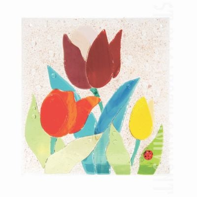 oval tulip glass panel