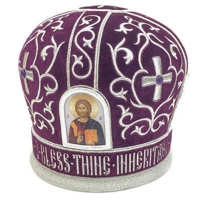velvet dark purple mitre