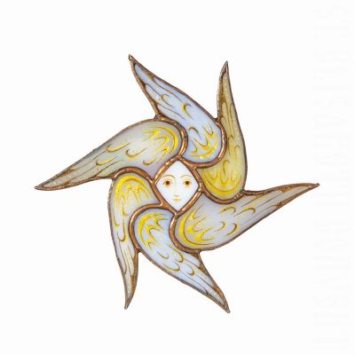handmade glass angel seraphim pendant