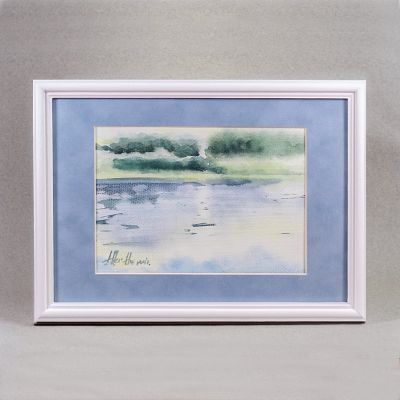watercolor image of the lake after the rain