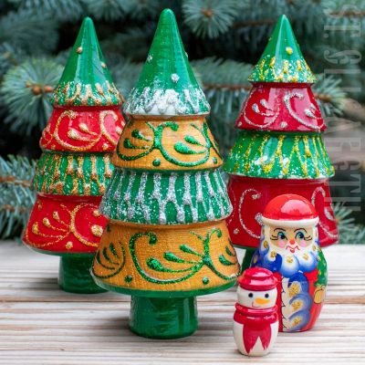 Christmas Tree folk toy , matryoshka, 
