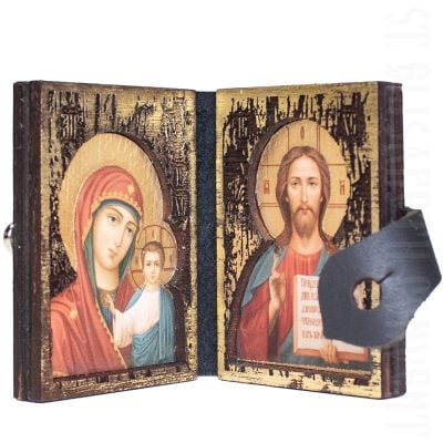 folding icon semi-antique wooden 