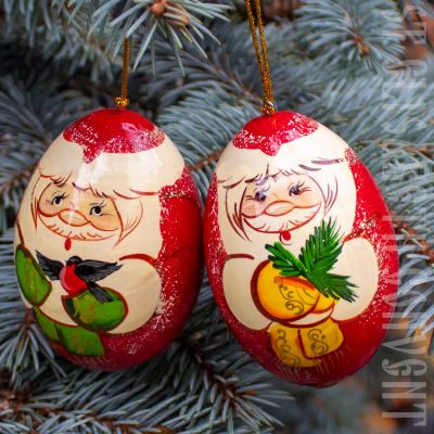 wooden Santa Egg folk crafts 