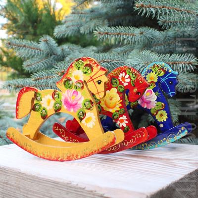 wooden rocking horse , Souvenir ,folk crafts