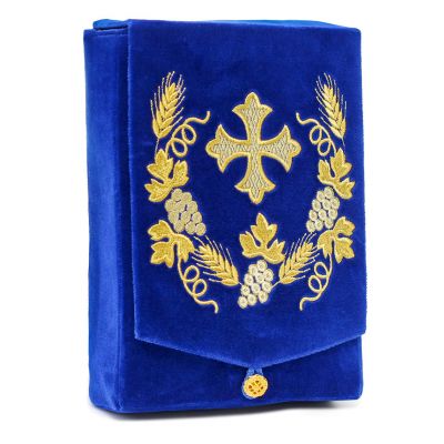 a velvet bag with embroidery for the Holly Gospel or portable tabernacle 