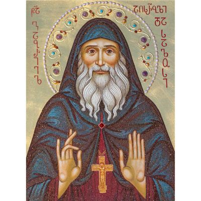 stone icon of st Gabriel of Georgia