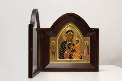 hand-painted icon of saints for home prayer to patron saints