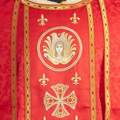 red catholic chasuble and