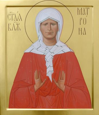 icon of St Matrona of Moscow made by hands