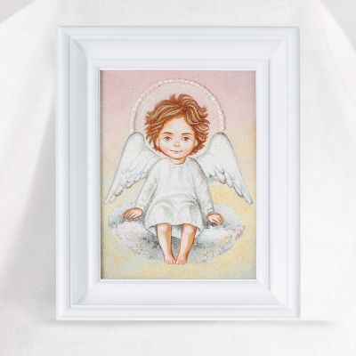 Picture of a baby angel on a cloud