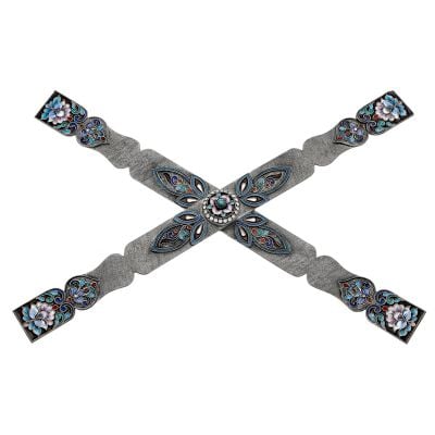 blue enamel asterisk with semi-precious stones