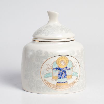unusual form of a ceramic sugar bowl