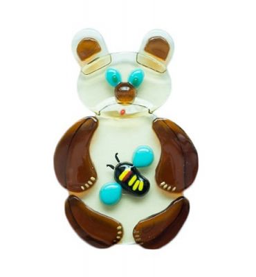 stained glass bear magnet (design 1)