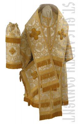 Front of Set of Vestments for Orthodox Bishop with Embroidered Crosses
