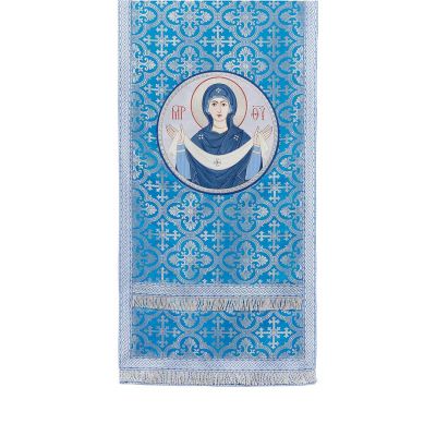 blue analogion cover with the Protection of the Theotkos medallion