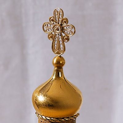 Gold Reliquary with a cross and decorations