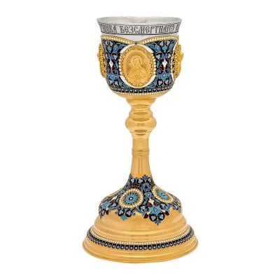 chalice gilded with metal casting icons