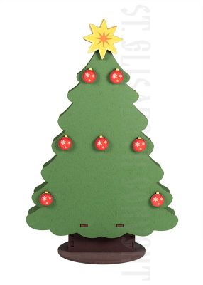 wooden Christmas Tree with small toys