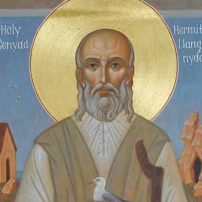 Hand-painted icon of St Keneth