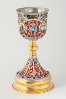 chalice with gilding enamel and stones