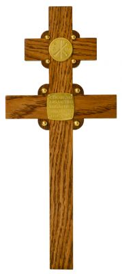 Handmade table cross with stones and pearls and gold