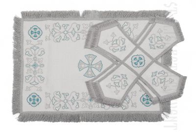 White chalice covers and veil 